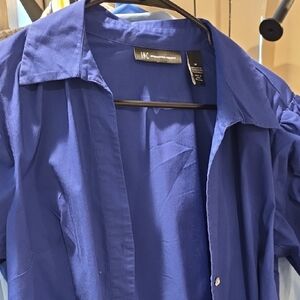 INC International Concepts Cobalt Blue Women's Button-Down Shirt
